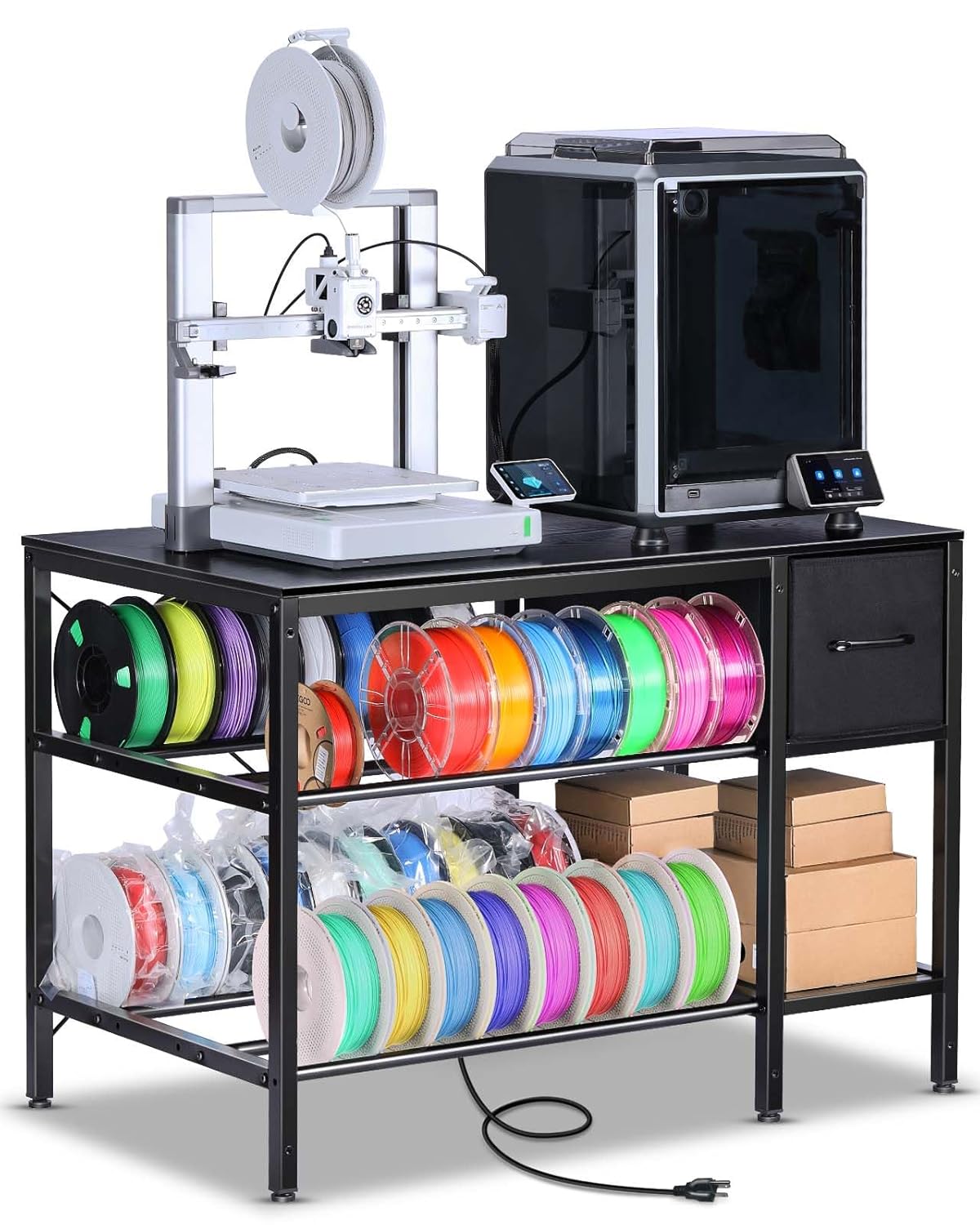 Power Strip Desk - 3D Printer Stand with Filament Storage