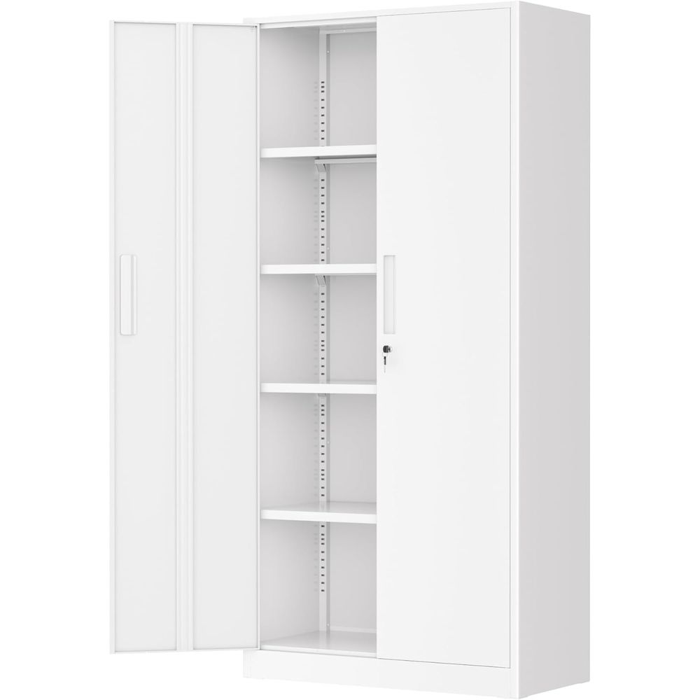 Home Or Office Use - 72-Inch Tall Steel Locking Cabinet with