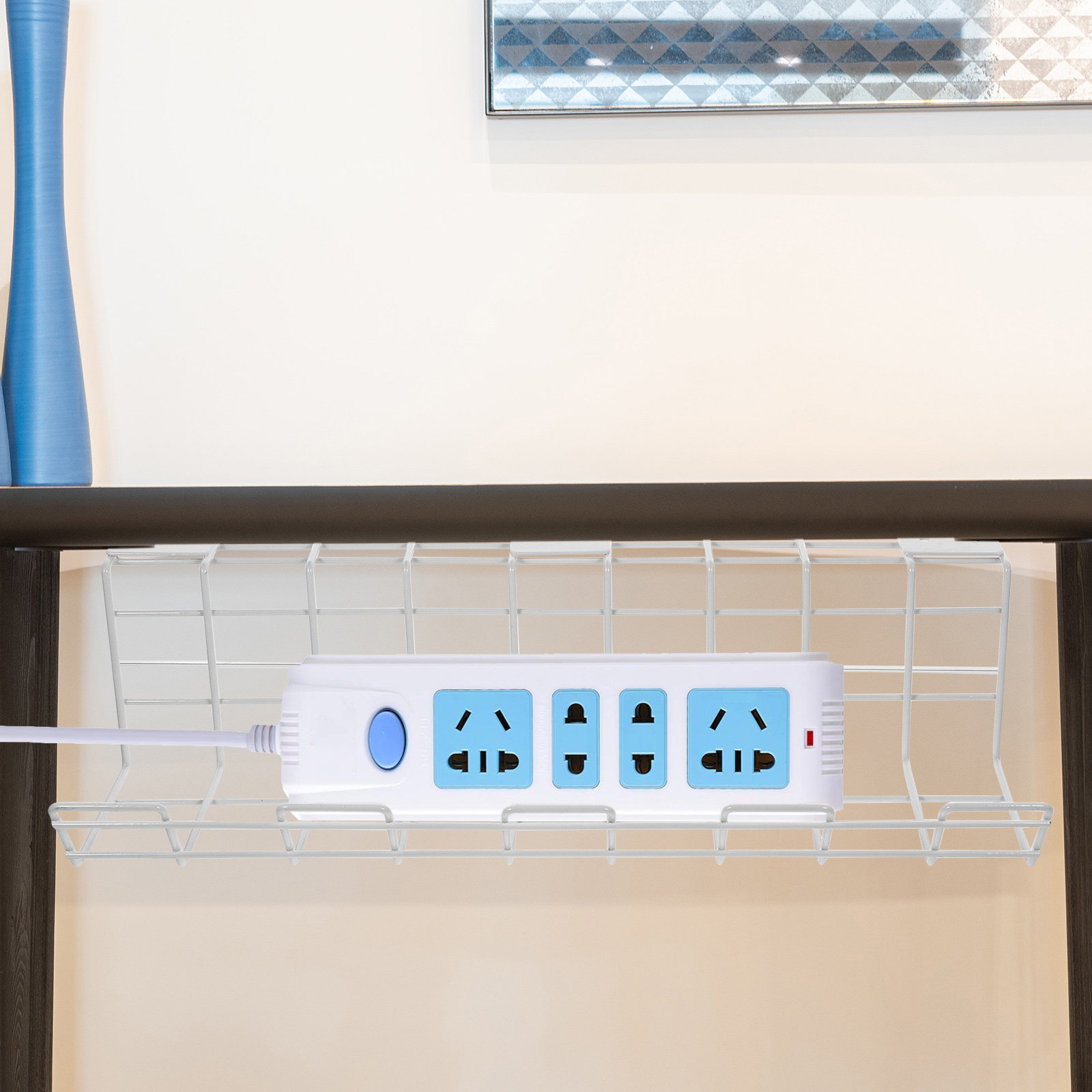 Power Strip Desk - 2Pcs Cable Organizer Insert Under Desk