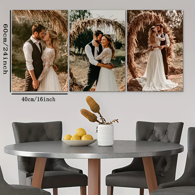 Home Office In Living Room - 3pcs Customized Canvas Print - Personalize