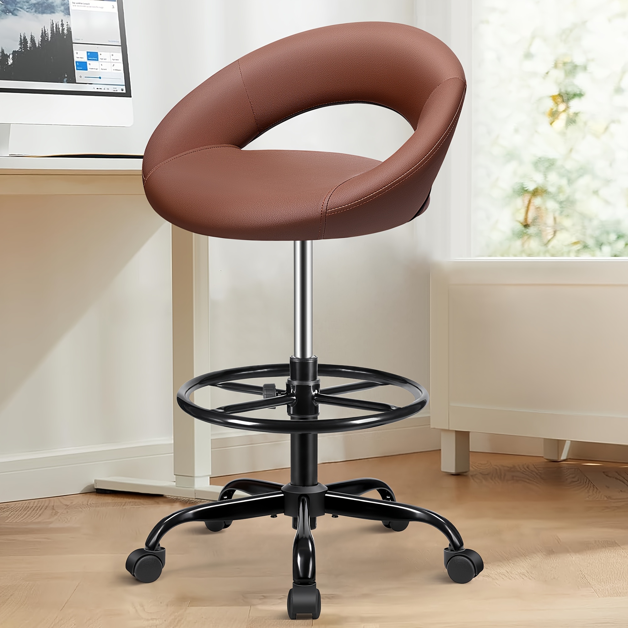 Home Office Desks - Ergonomic Drafting Chair - PU Leather