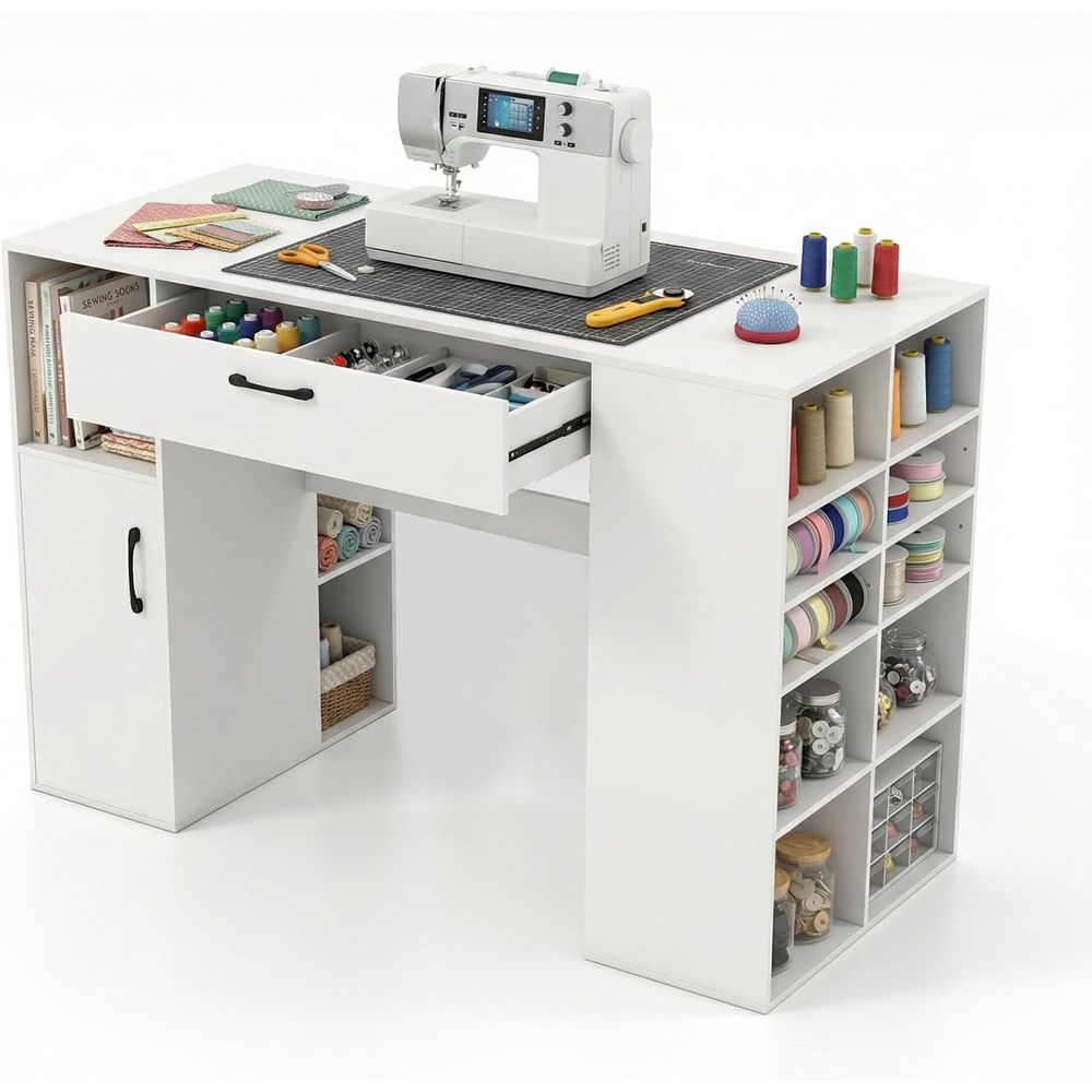 Home Office Desks - Adjustable Height Sewing Desk with Storage