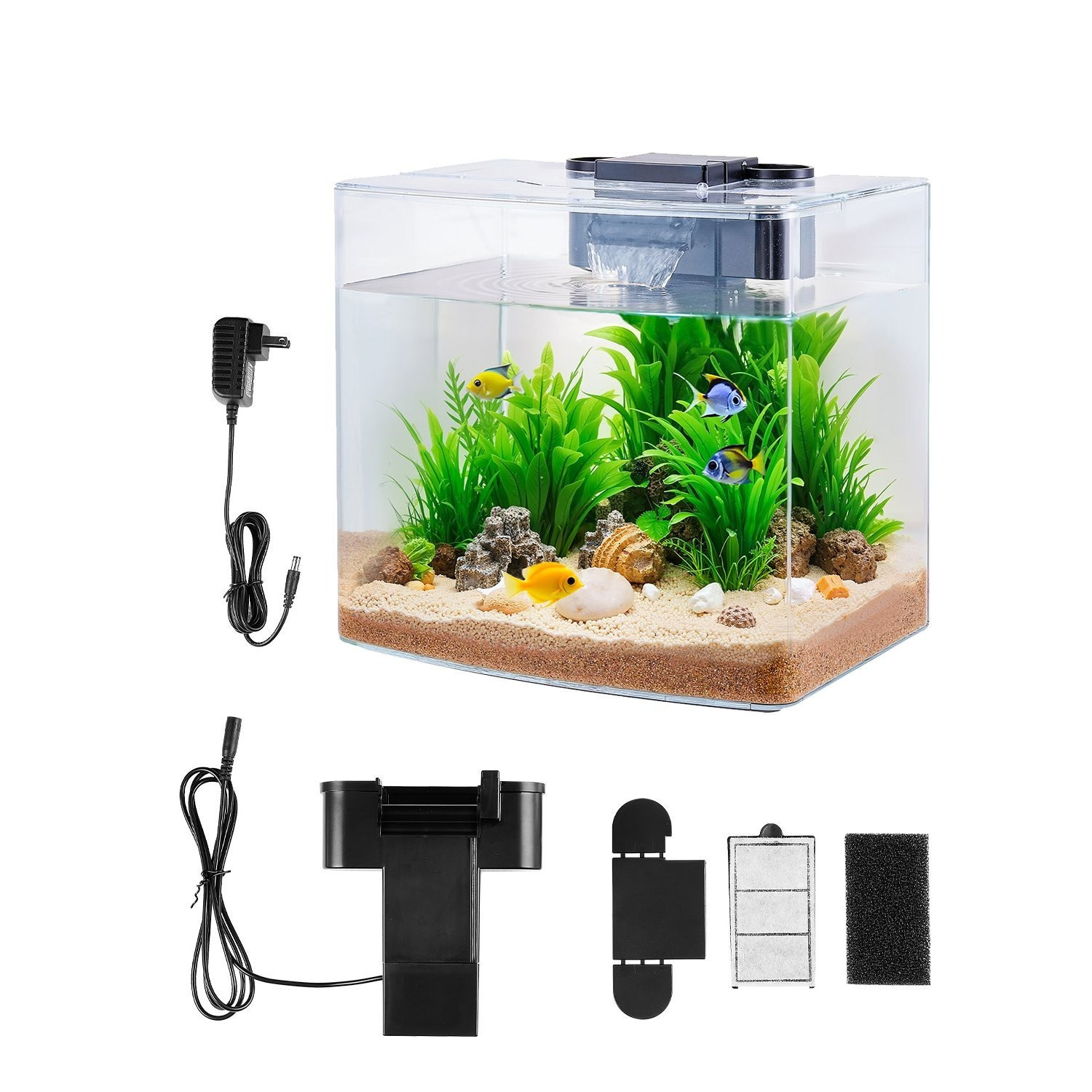 Home Or Office Use - VEVOR Fish Tank Aquarium, 3.5 Gallon