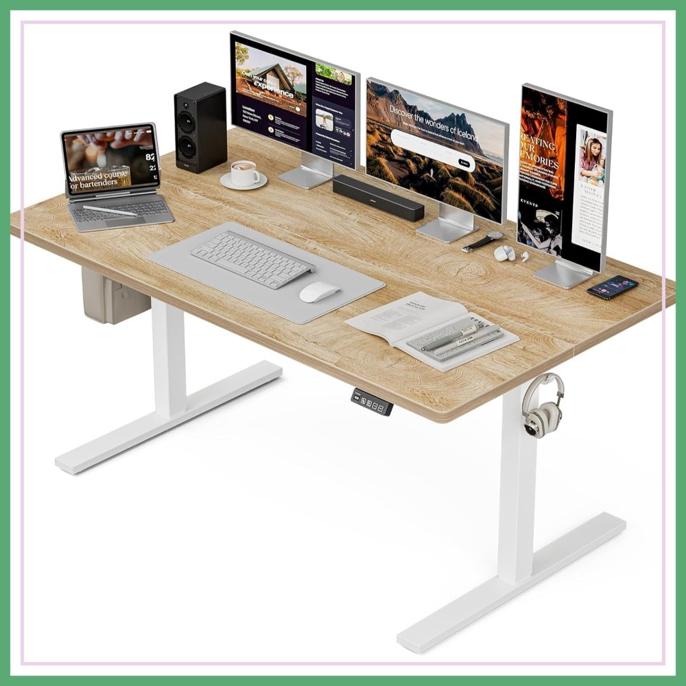 Home Office Desks - Large 55x32 Electric Standing Desk, Height