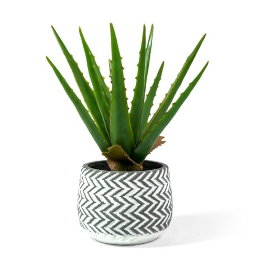 Home Office Depot - 12 Artificial Aloe Vera Potted Plant