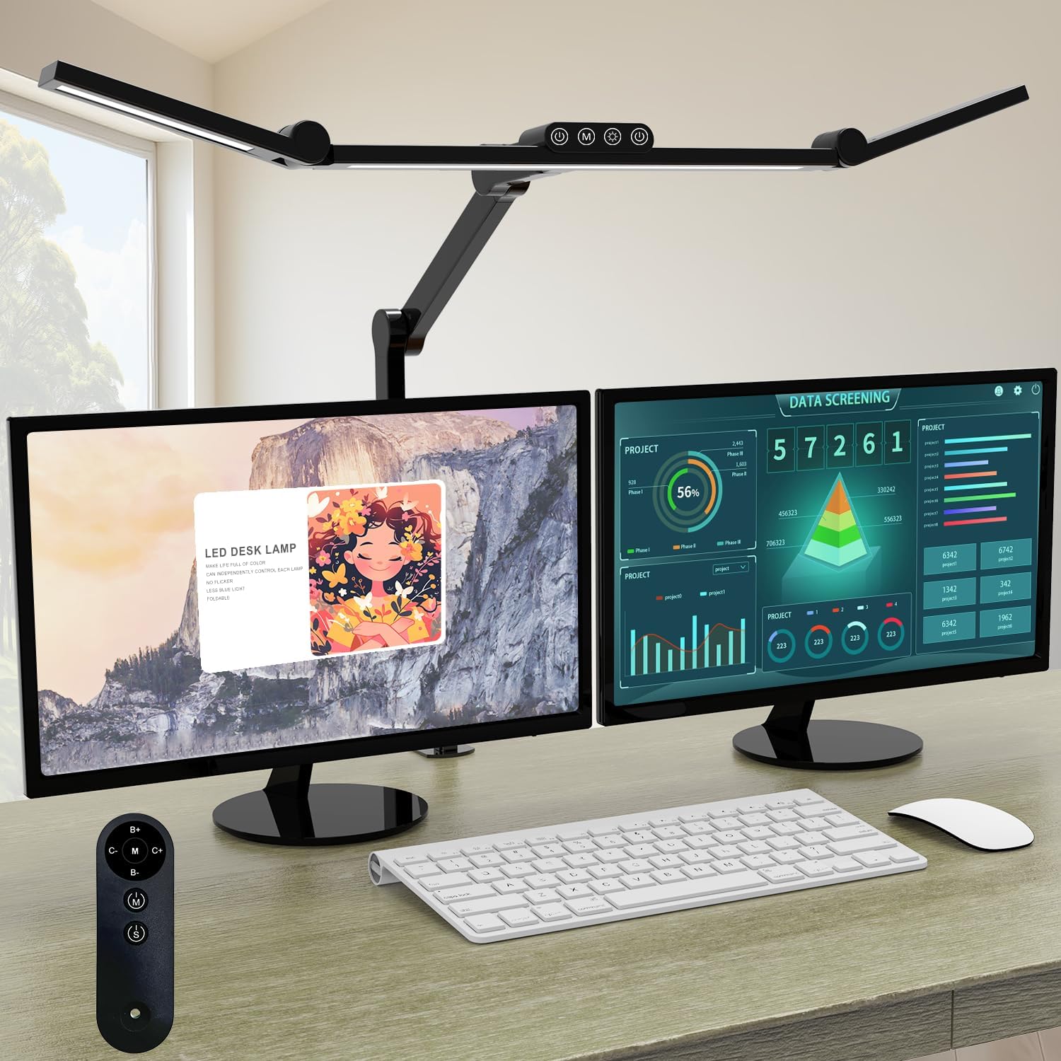 Home Office Desks - 24W LED Desk Lamp with Clamp,