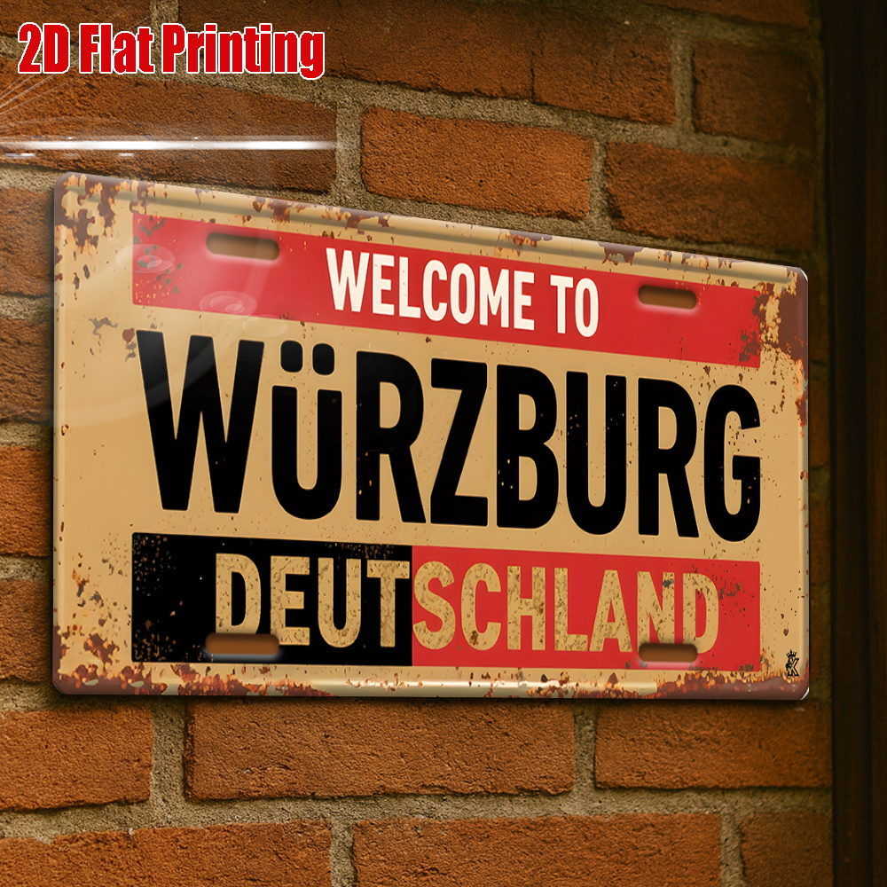 Home Office Deutschland - AL Sign - Vintage Durable Metal
