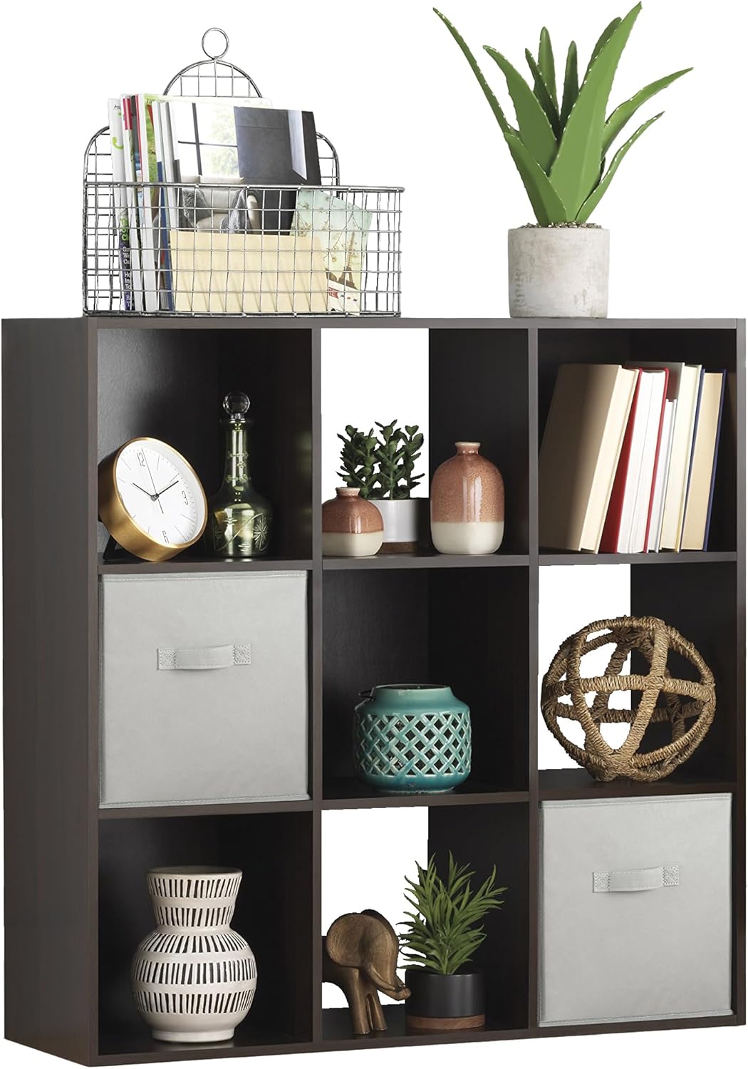 Home Office In Living Room - 9 Cube Storage Organizer, 3 Tier