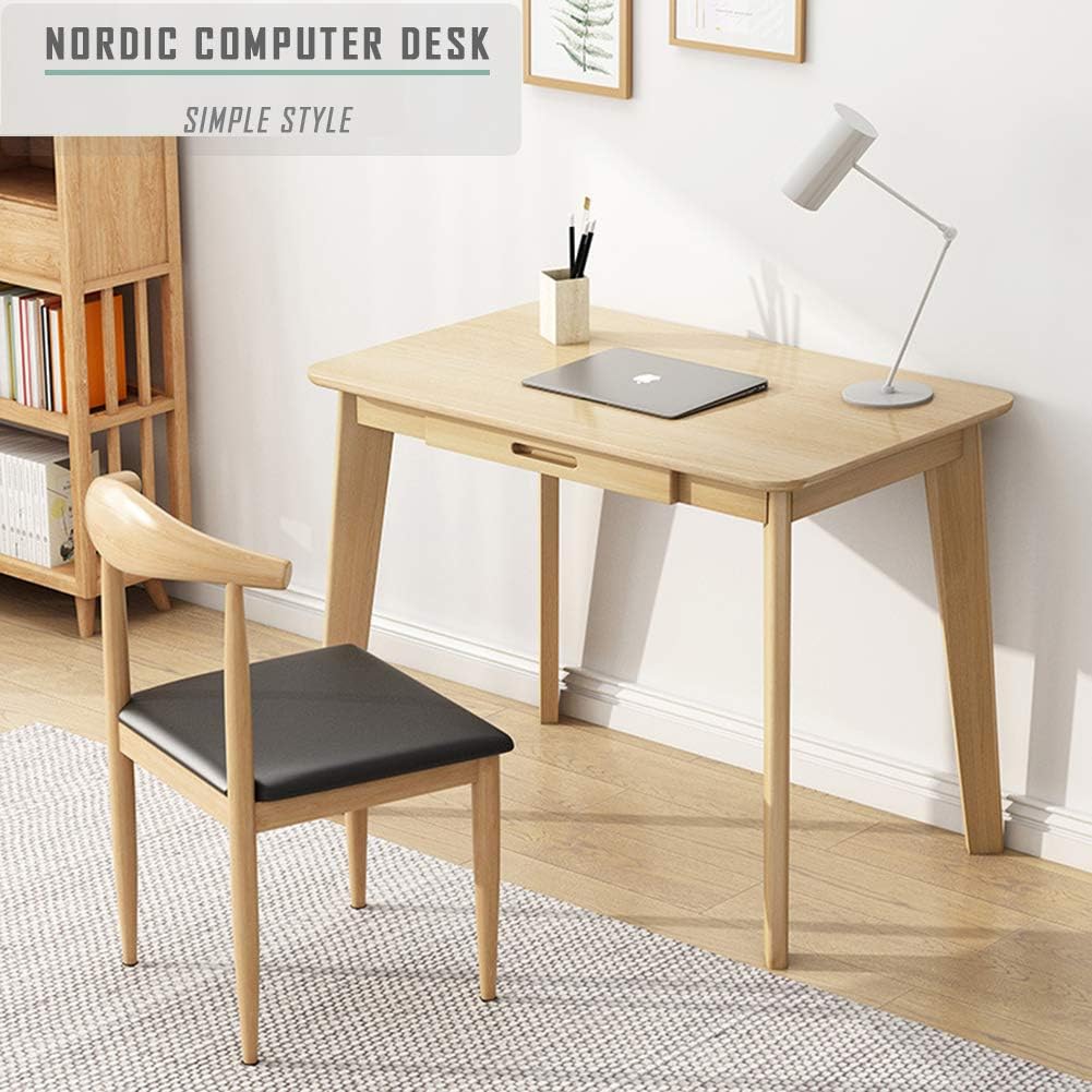 Solid Wood Writing Desk with D – Home Office Desks Bewertung und Preis