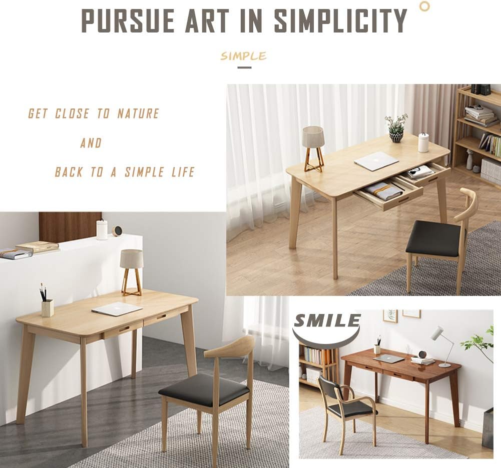 Solid Wood Writing Desk with D – Home Office Desks Bewertung und Preis