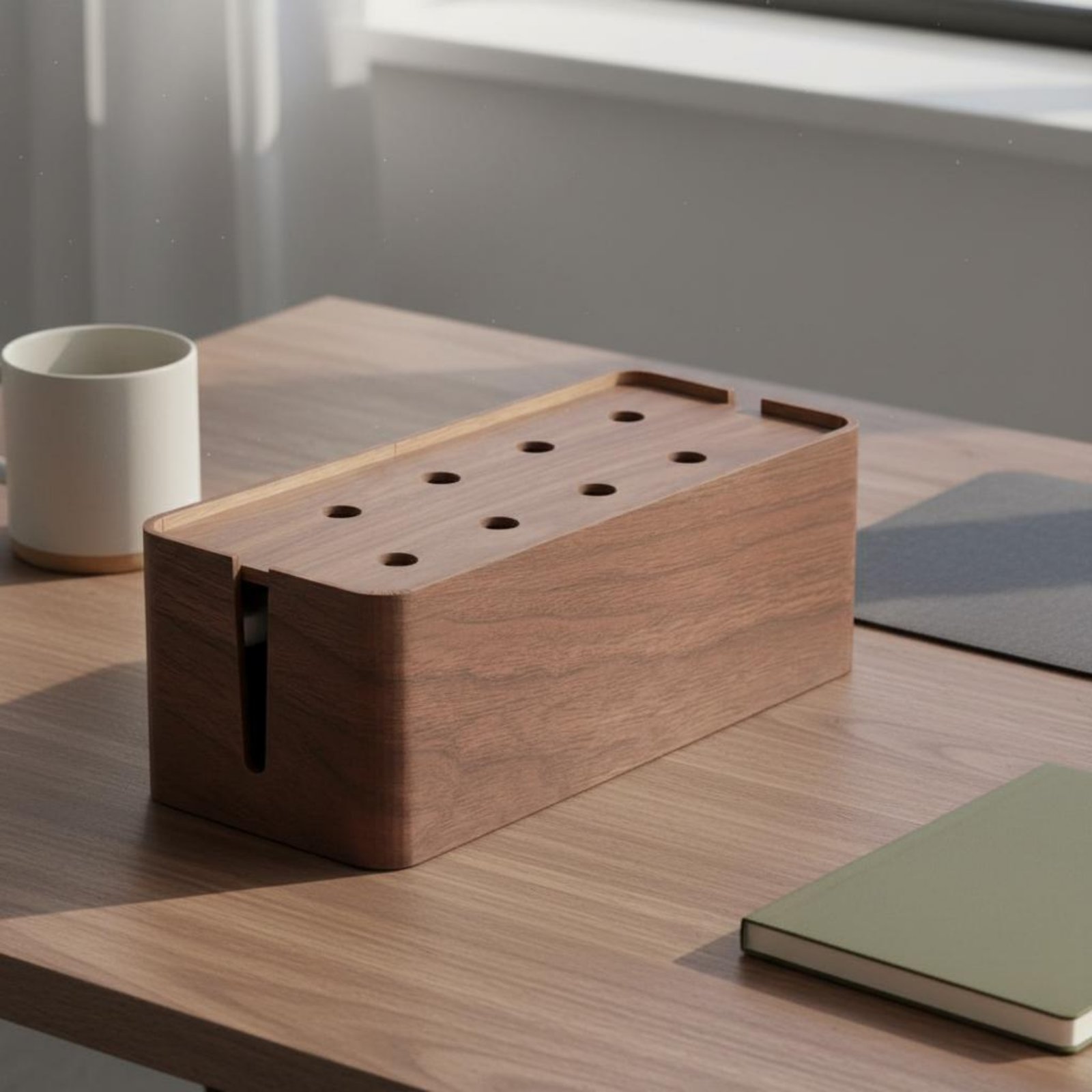 Power Strip Box Walnut Finish  – Power Strip Desk Bewertung und Preis
