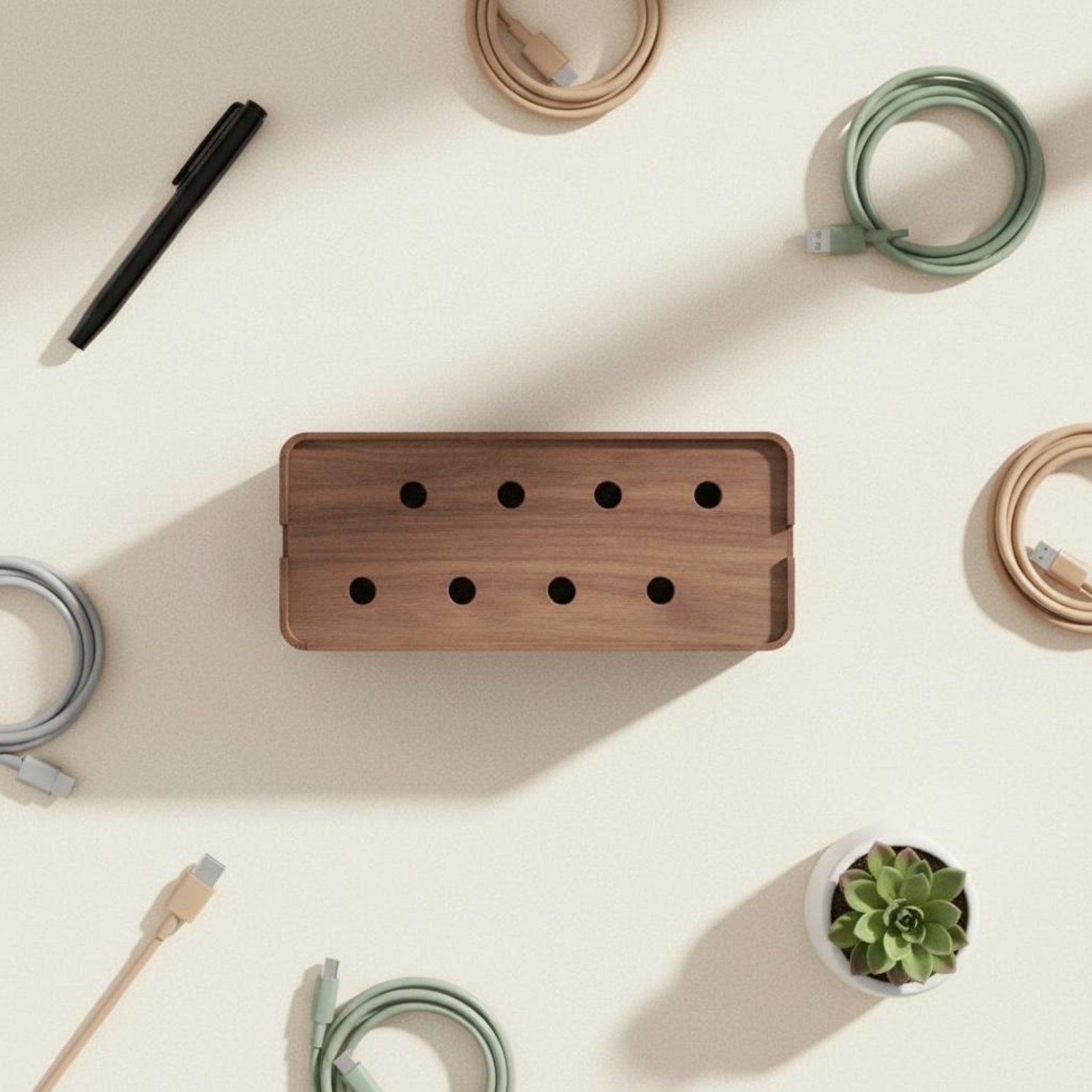 Power Strip Box Walnut Finish  – Power Strip Desk Bewertung und Preis