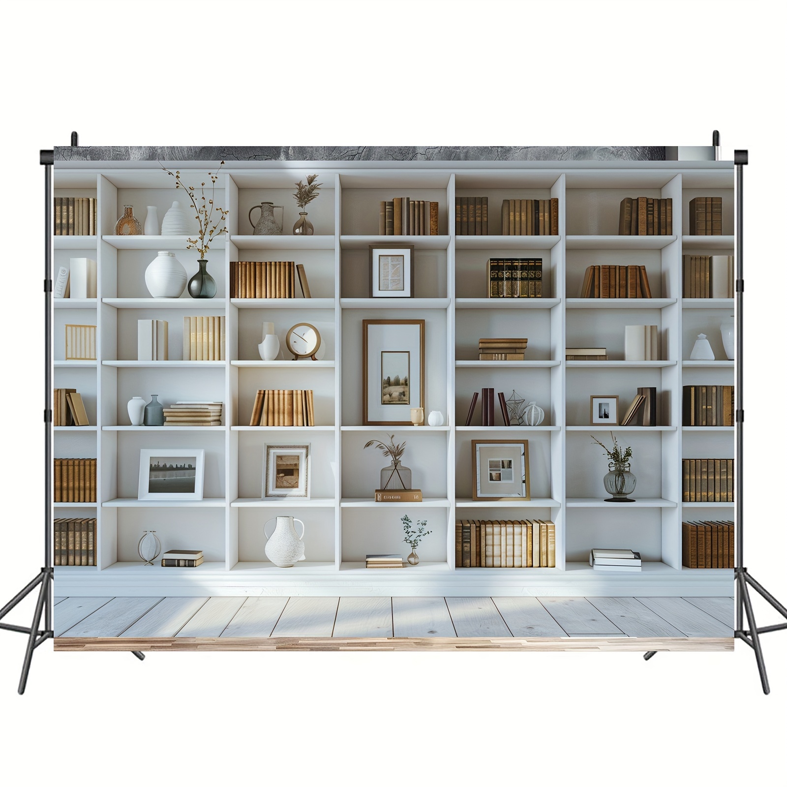 1pc White Bookshelf background – Home Office Background For Zoom Bewertung und Preis