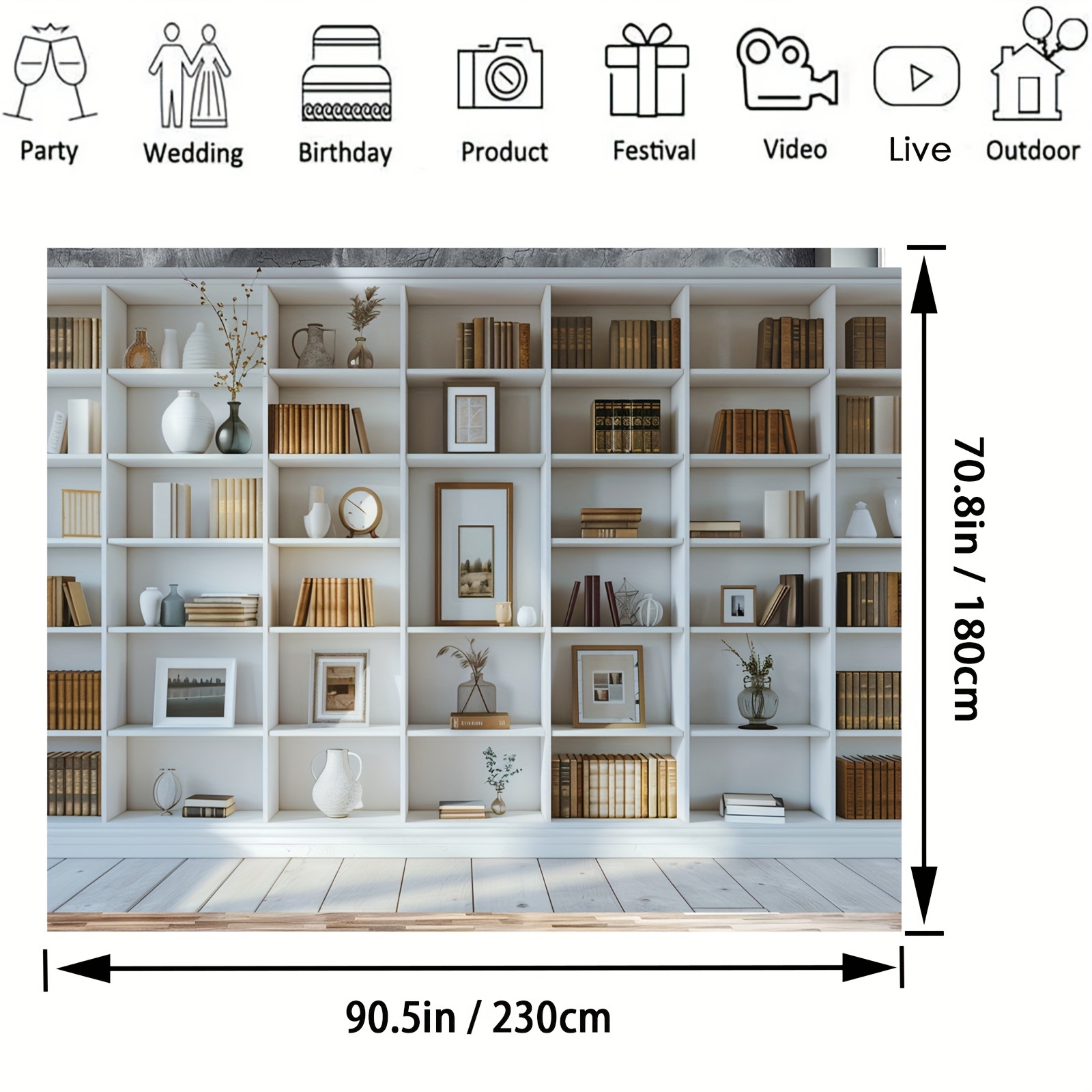 1pc White Bookshelf background – Home Office Background For Zoom Bewertung und Preis