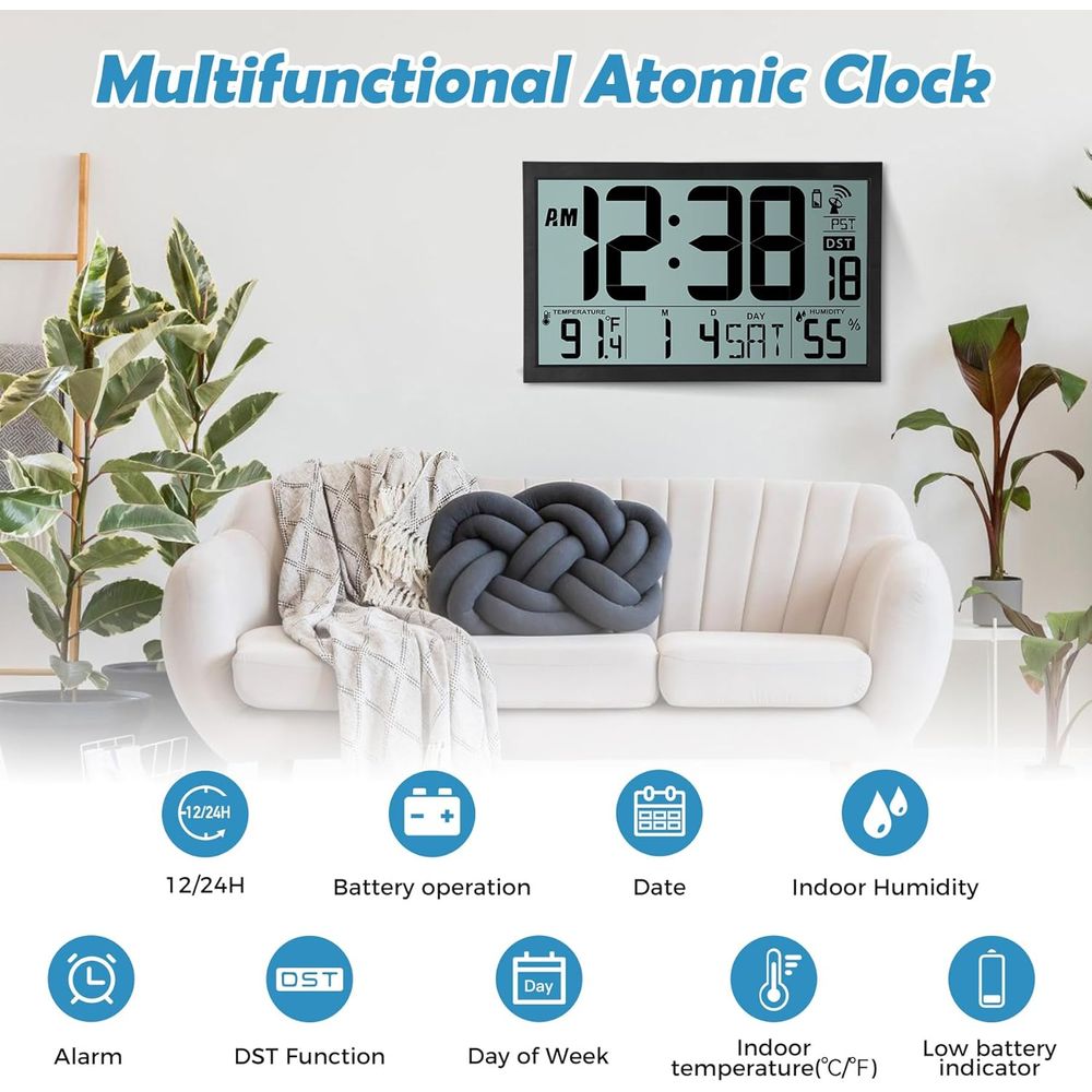 Large 16.7 Digital Wall Clock  – Home Or Office Use Bewertung und Preis