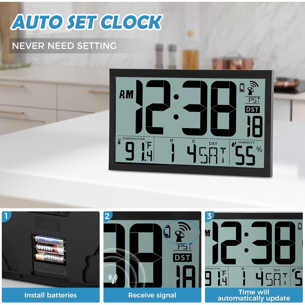 Large 16.7 Digital Wall Clock  – Home Or Office Use Bewertung und Preis