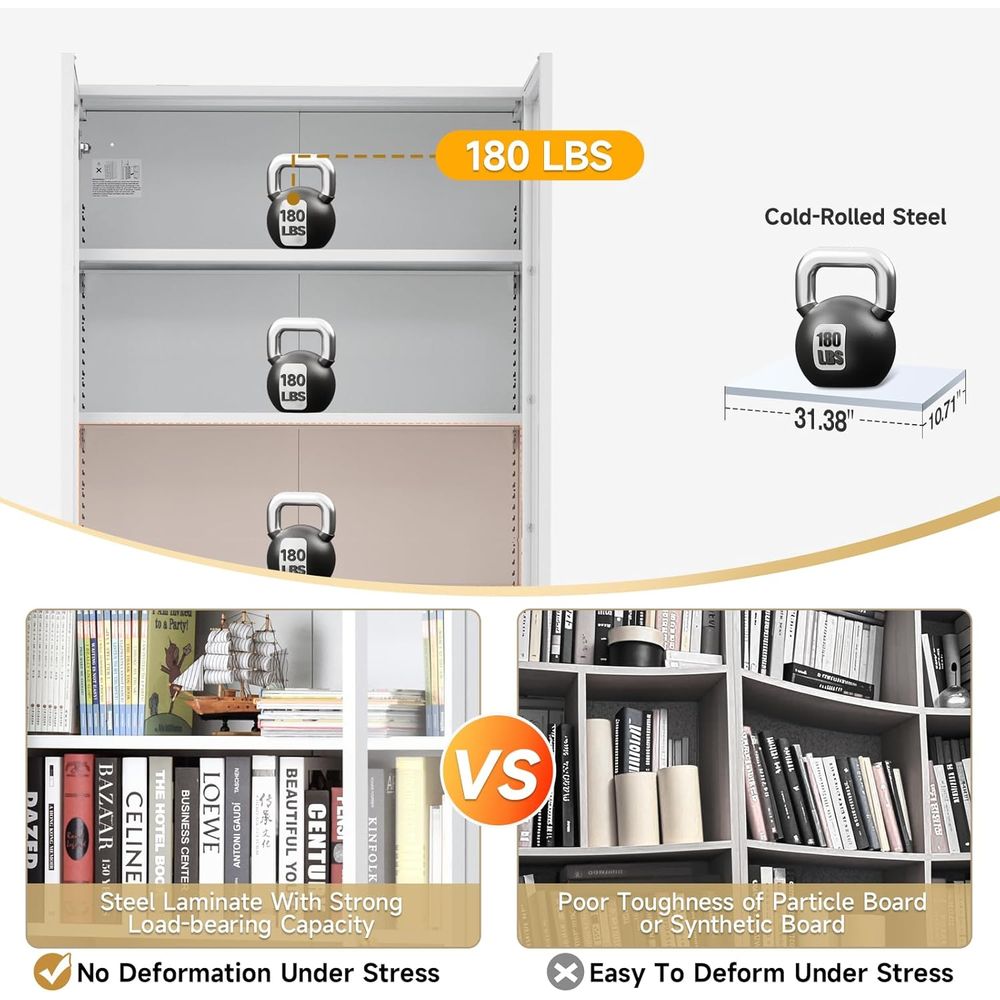 70.87 Tall Metal Bookshelf, 5- – Home Office In Living Room Bewertung und Preis