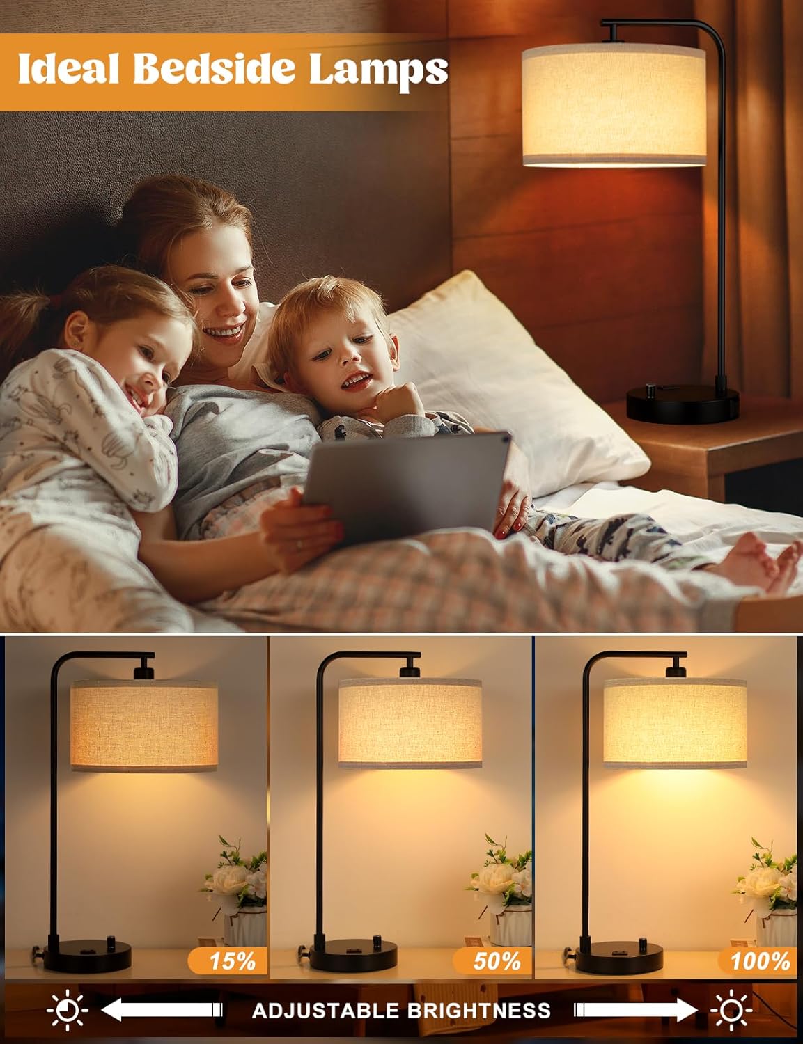 Tall Table Lamp with USB Port  – Home Office In Living Room Bewertung und Preis