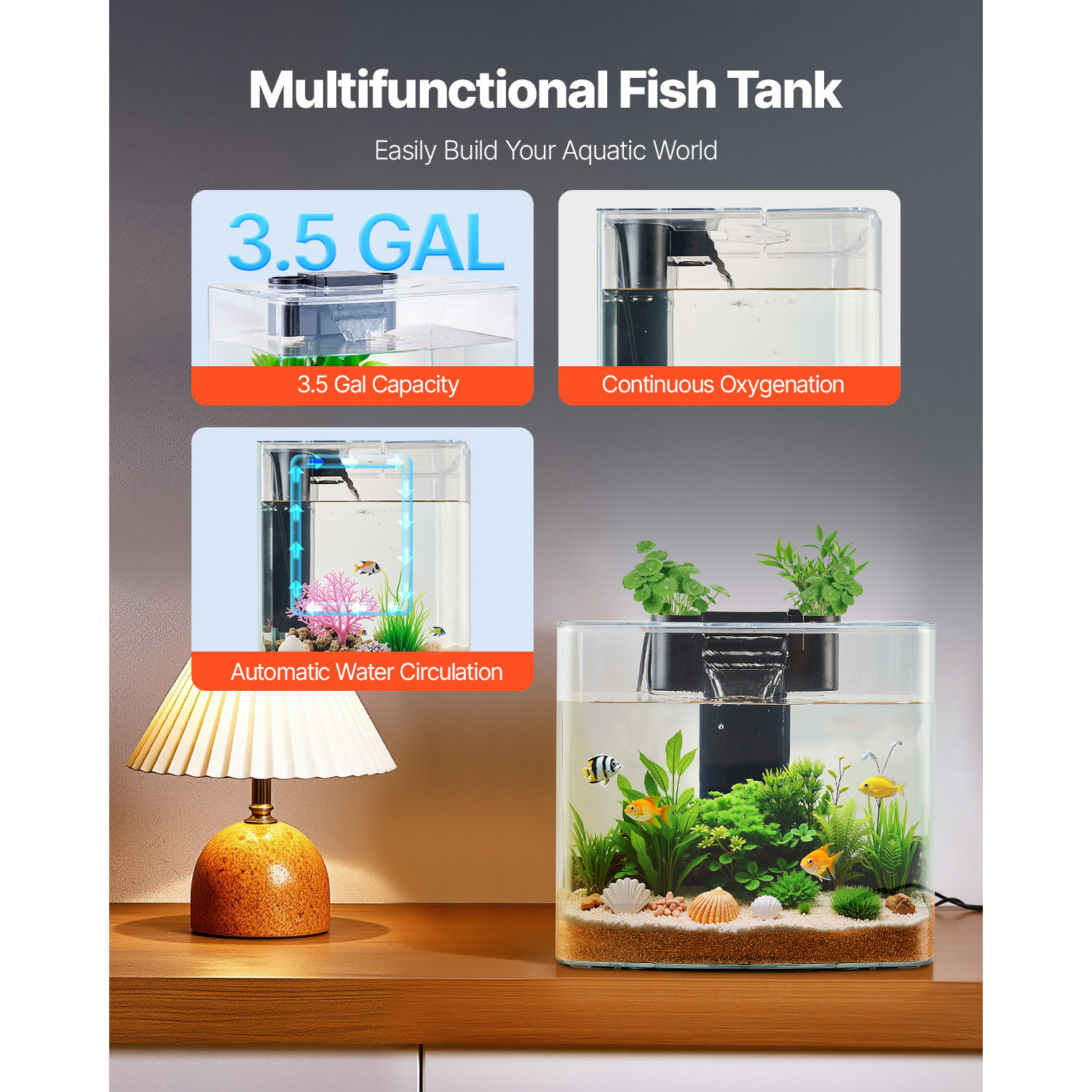 VEVOR Fish Tank Aquarium, 3.5  – Home Or Office Use Bewertung und Preis