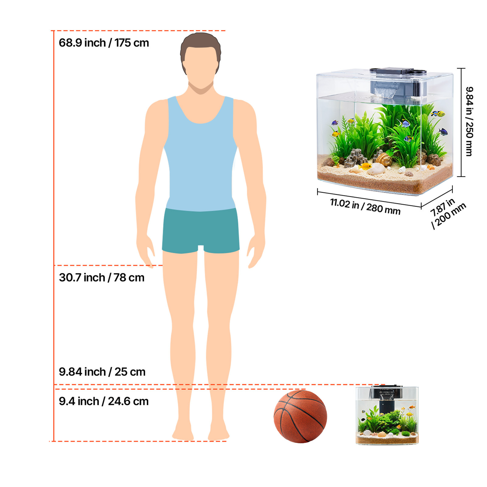 VEVOR Fish Tank Aquarium, 3.5  – Home Or Office Use Bewertung und Preis