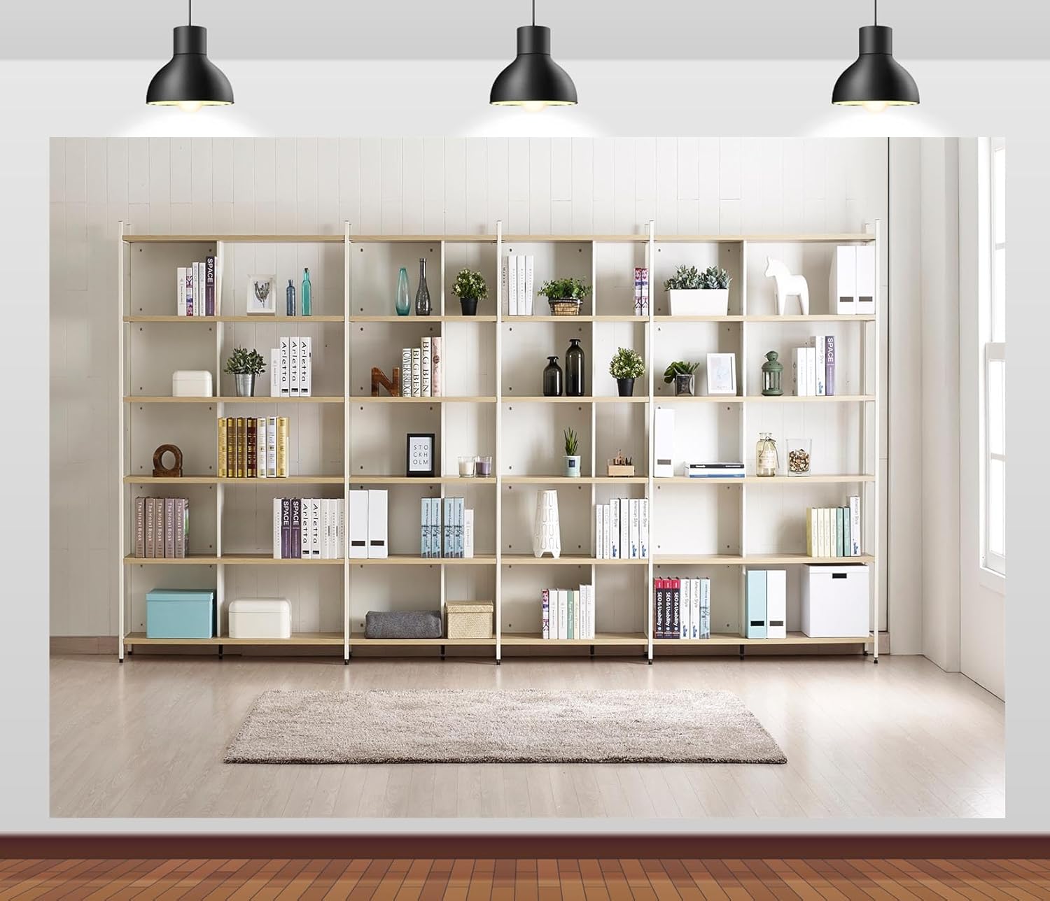 Bookshelf Photography Backdrop – Home Office Background For Zoom Bewertung und Preis