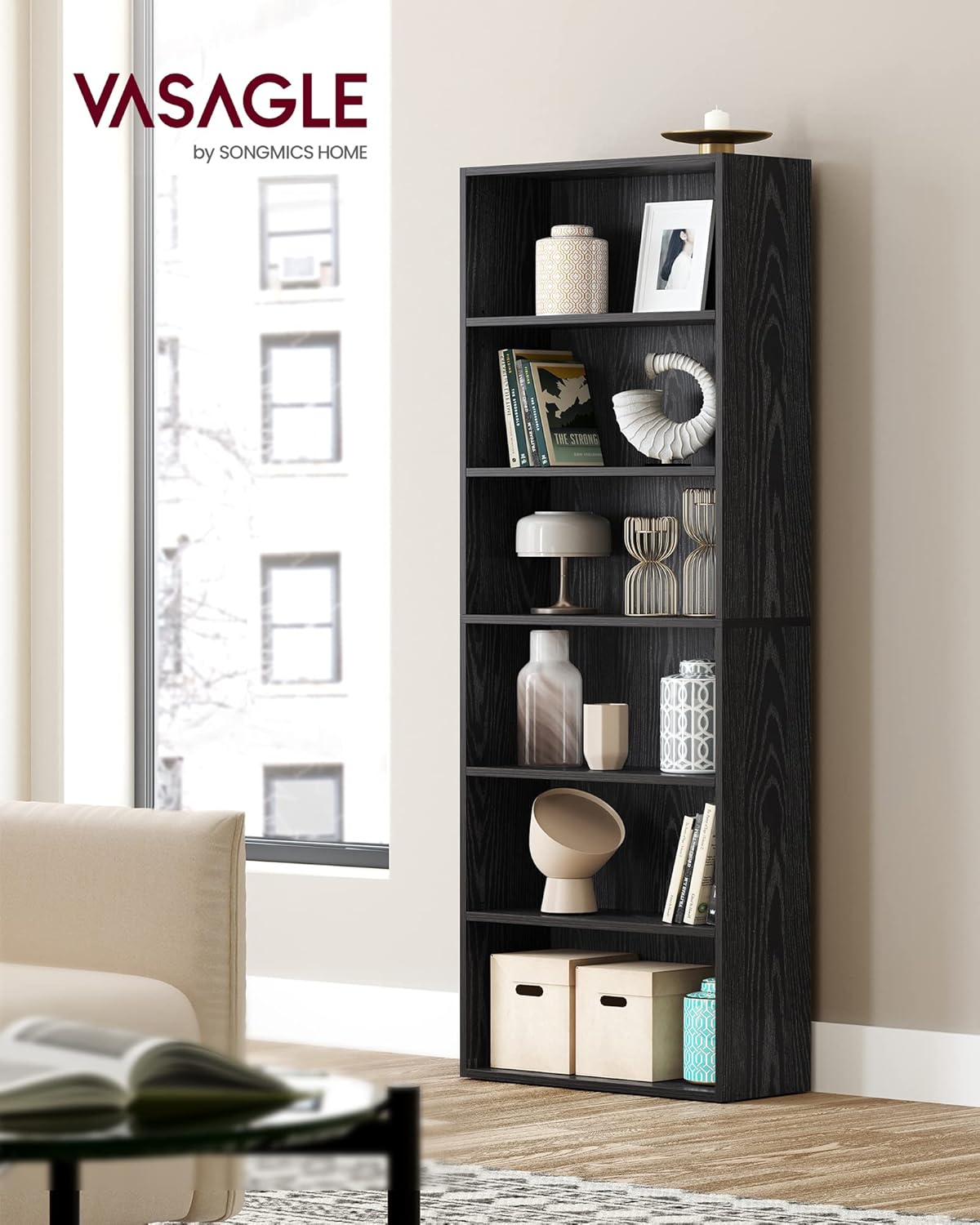 6-Tier Bookcase, Open Storage  – Home Office In Living Room Bewertung und Preis