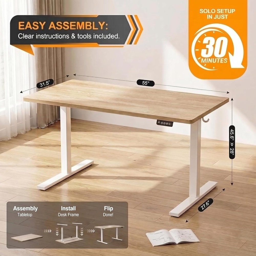 Large 55x32 Electric Standing  – Home Office Desks Bewertung und Preis