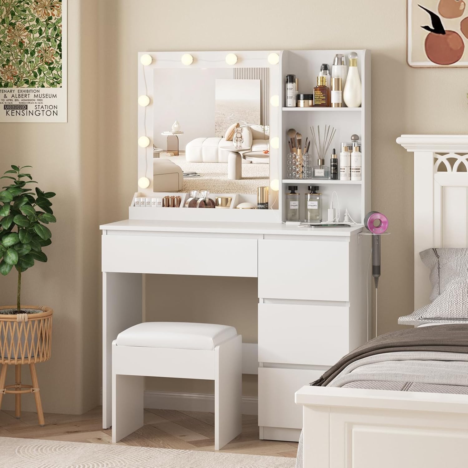 Makeup Vanity Desk Set with Mi – Power Strip Desk Bewertung und Preis