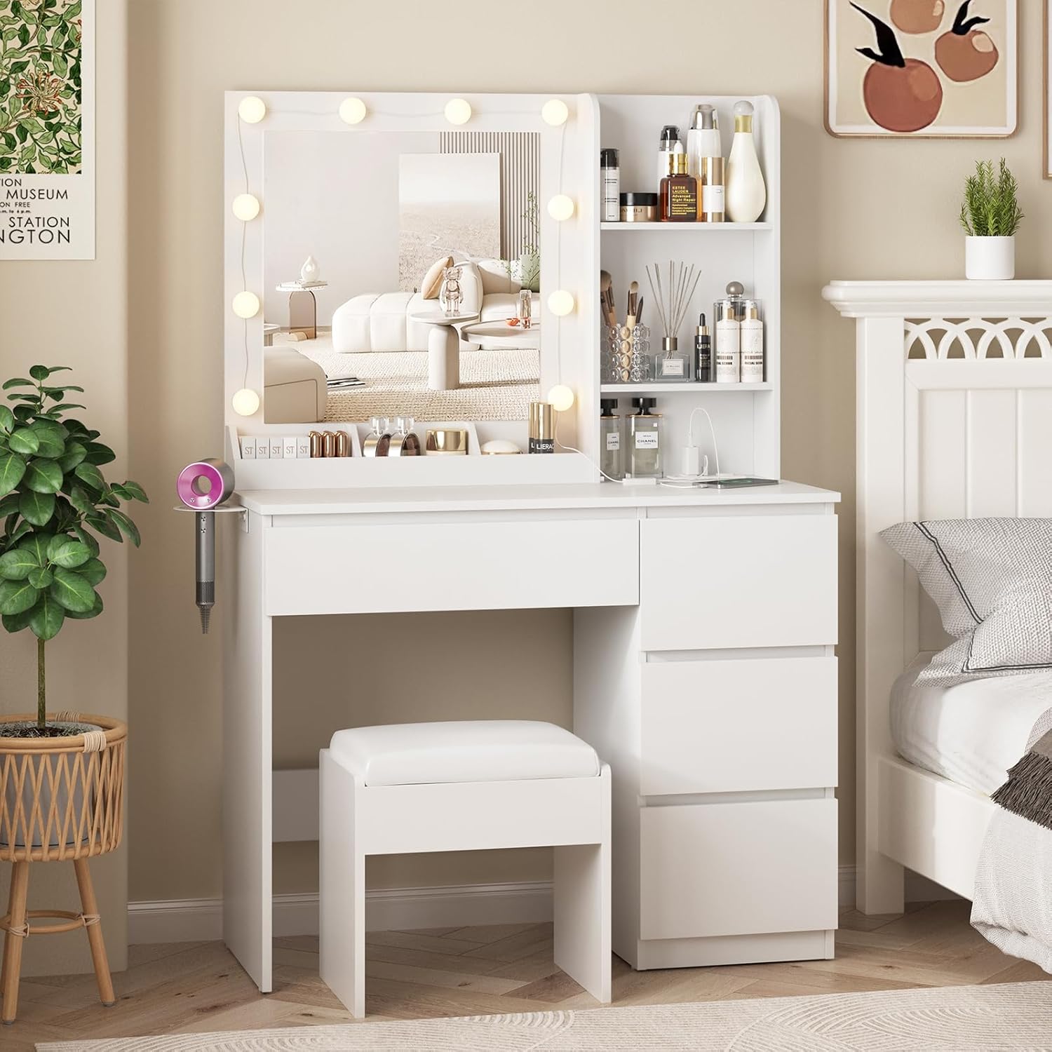 Makeup Vanity Desk Set with Mi – Power Strip Desk Bewertung und Preis