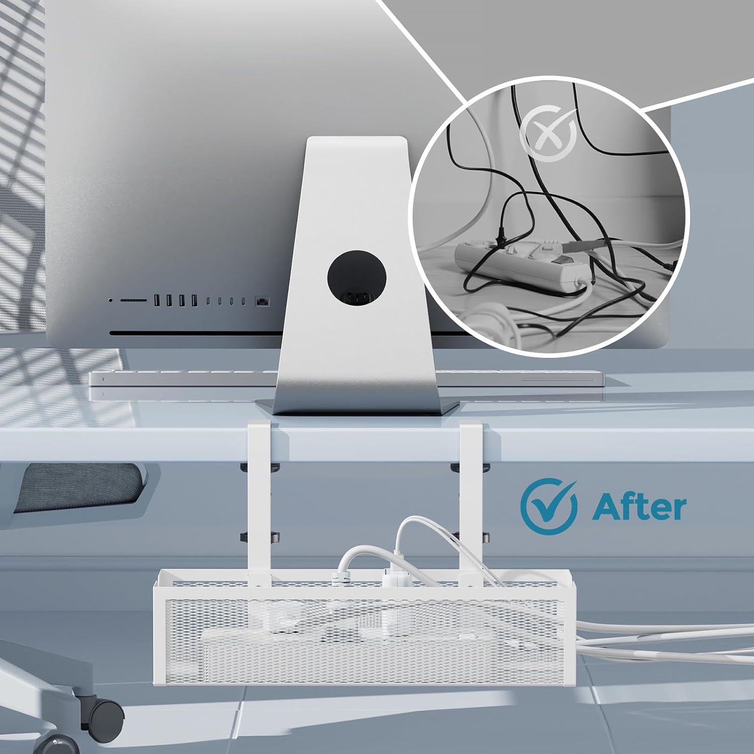 No-Drill Under Desk Cable Mana – Power Strip Desk Bewertung und Preis