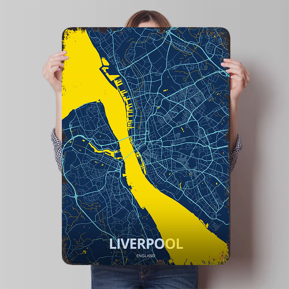 Liverpool England City Map Met – Home Office England Bewertung und Preis
