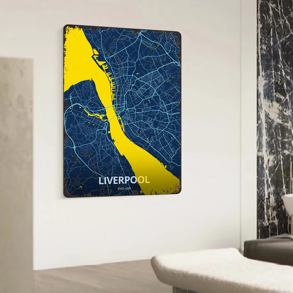Liverpool England City Map Met – Home Office England Bewertung und Preis