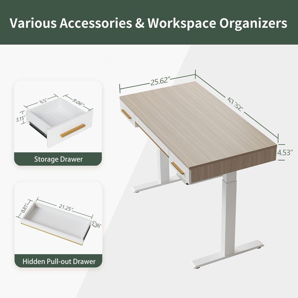 Electric Standing Desk, 3 Draw – Home Office Desks Bewertung und Preis