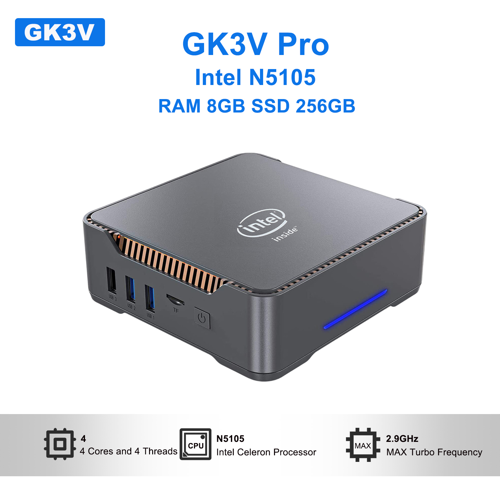 GK3V Pro mini pc Intel N5105 R – Home Office Windows 11 Bewertung und Preis