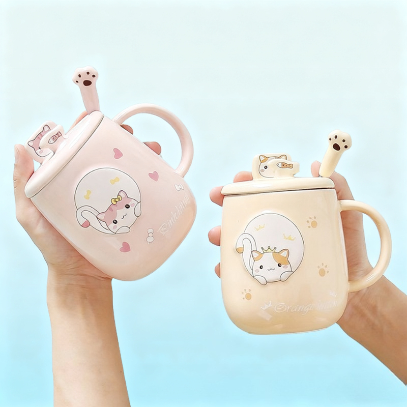 Cat-themed ceramic mug with li – Home Or Office Use Bewertung und Preis