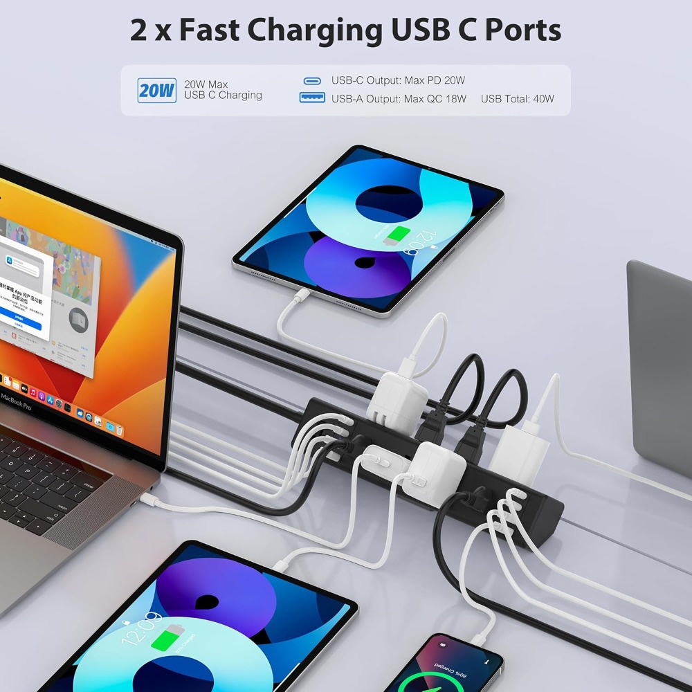 40W Fast Charging Station, Des – Power Strip Desk Bewertung und Preis