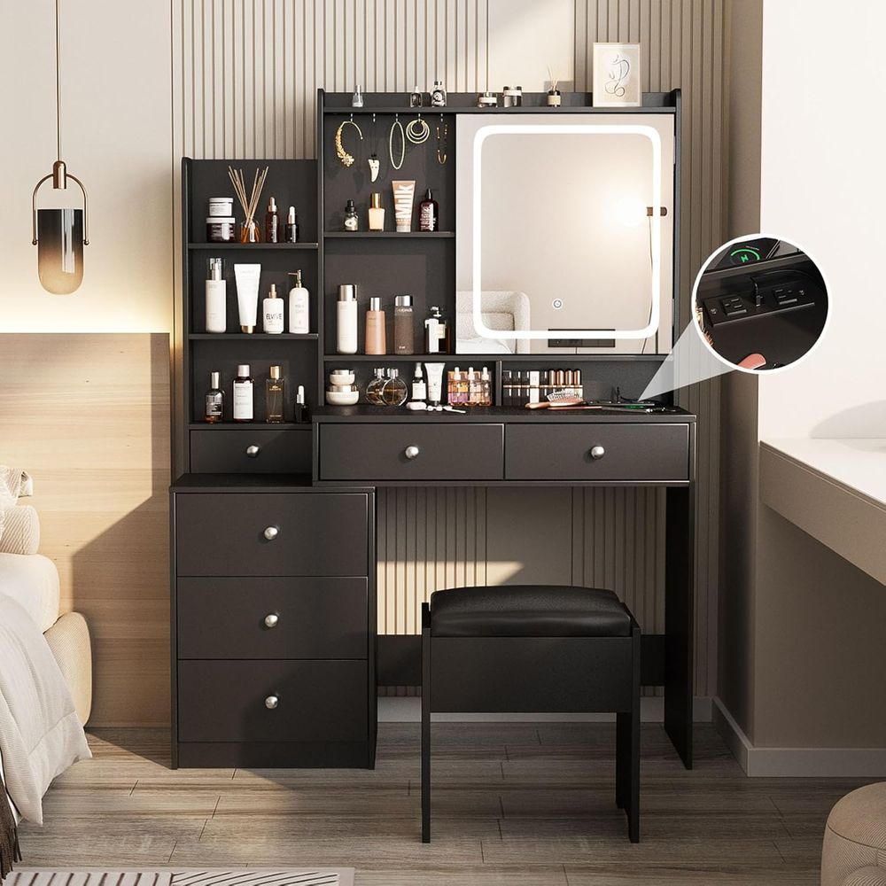 Makeup Desk Vanity Set with St – Power Strip Desk Bewertung und Preis