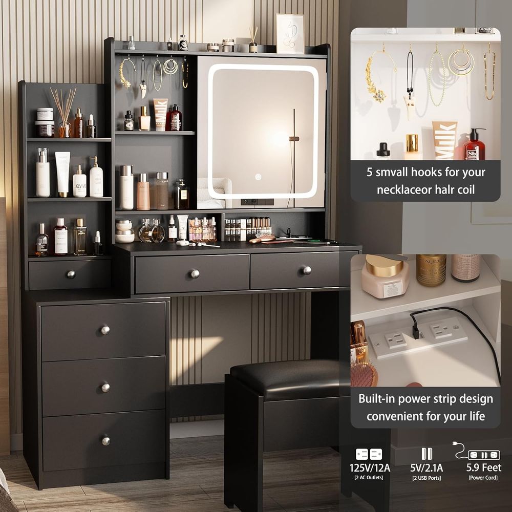Makeup Desk Vanity Set with St – Power Strip Desk Bewertung und Preis